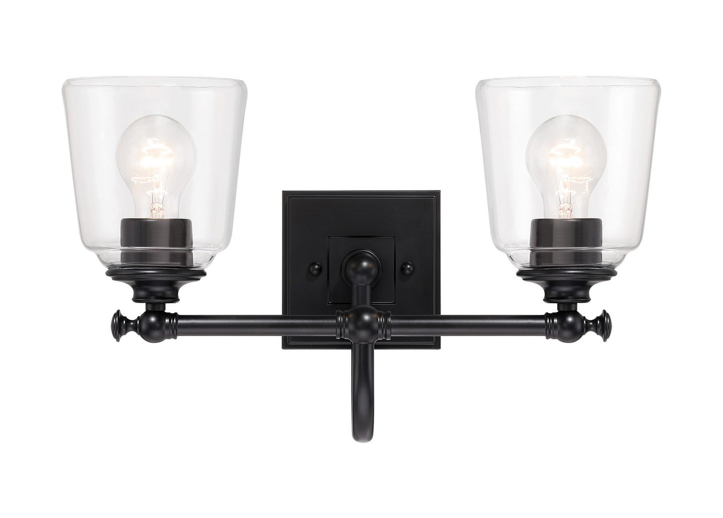Antonia Two Light Bath Vanity in Coal Black