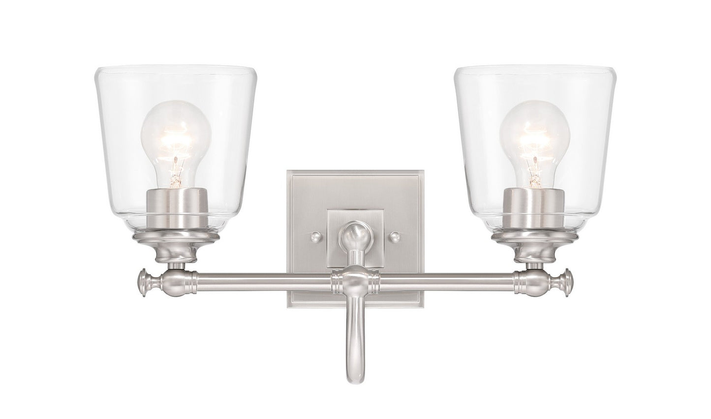 Antonia Two Light Vanity in Brushed Nickel