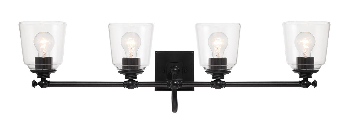 Antonia Four Light Bath Vanity in Coal Black