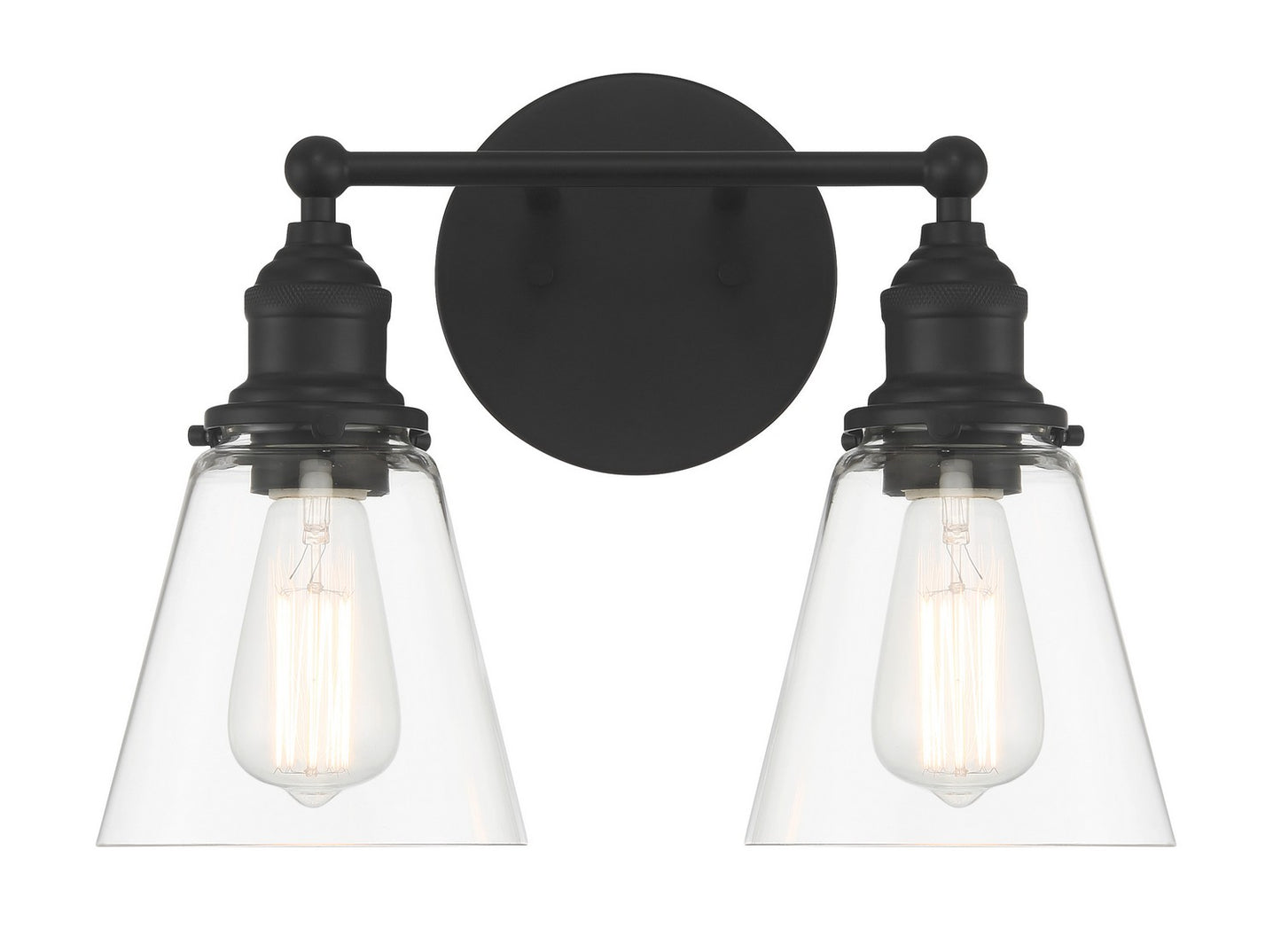 Barwell Two Light Bath Vanity in Coal Black