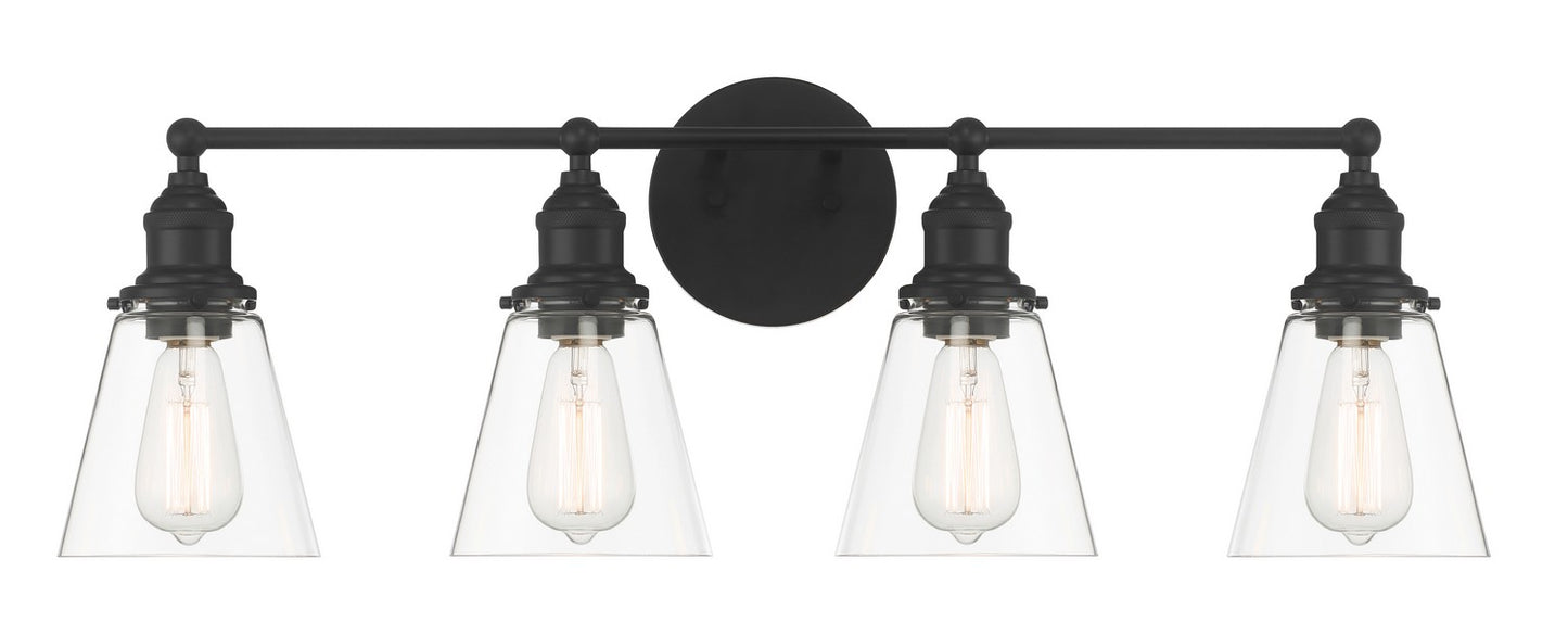 Barwell Four Light Bath Vanity in Coal Black