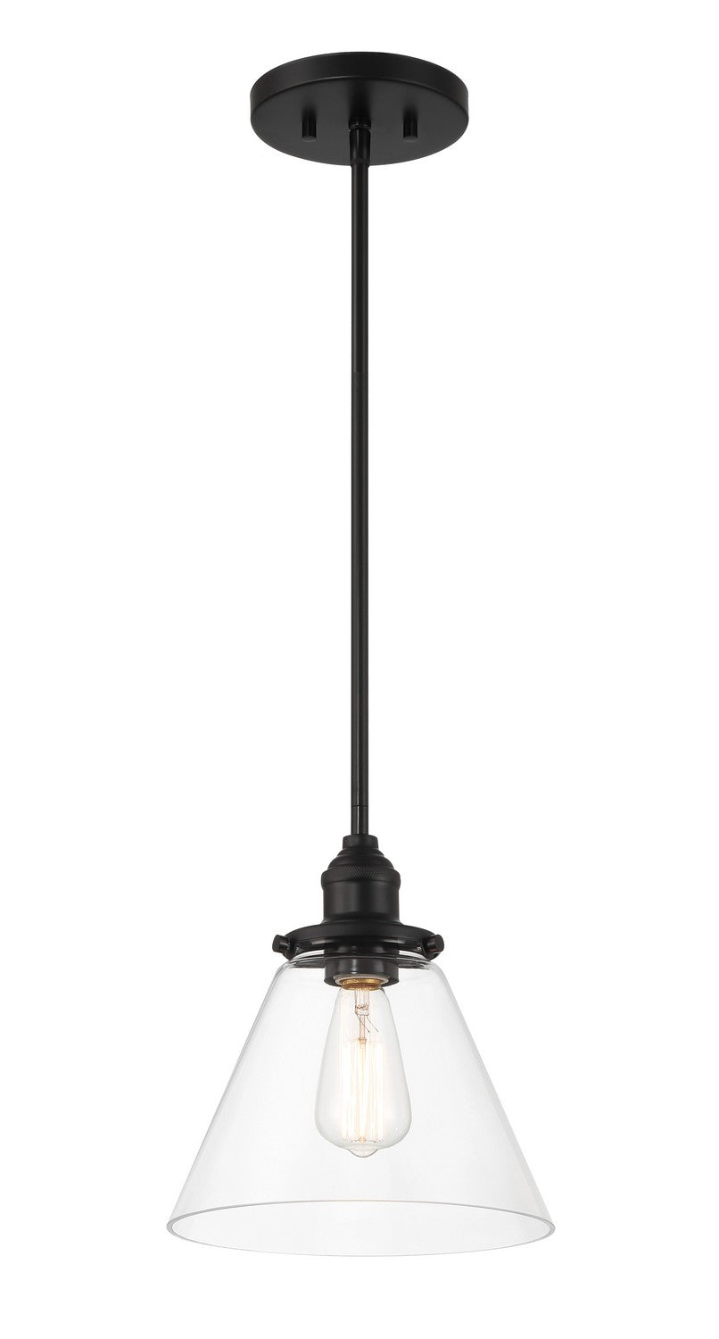 Barwell One Light Mini Pendant in Coal Black