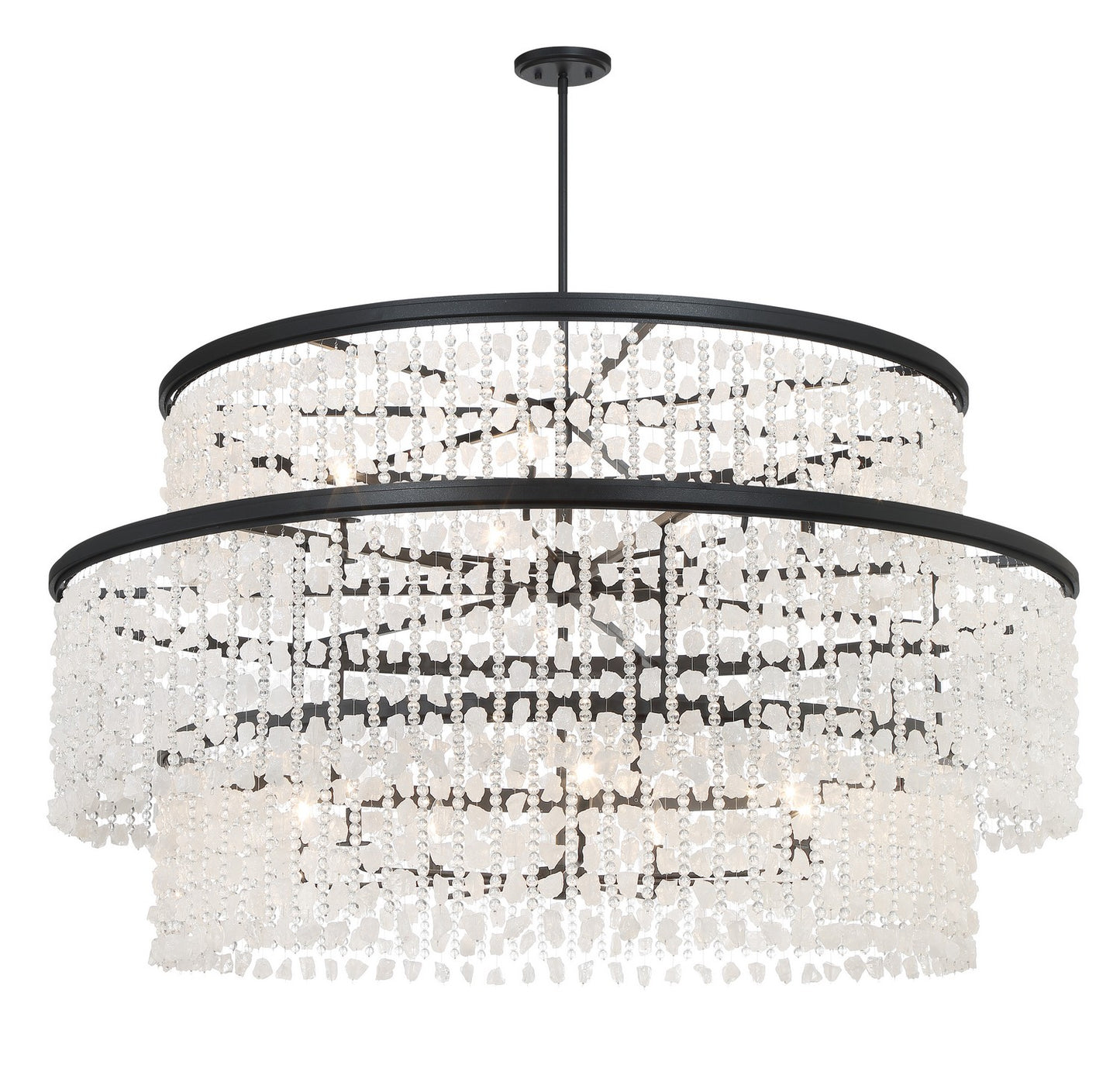 Shimmering Elegance 14 Light Chandelier in Sand Coal Black