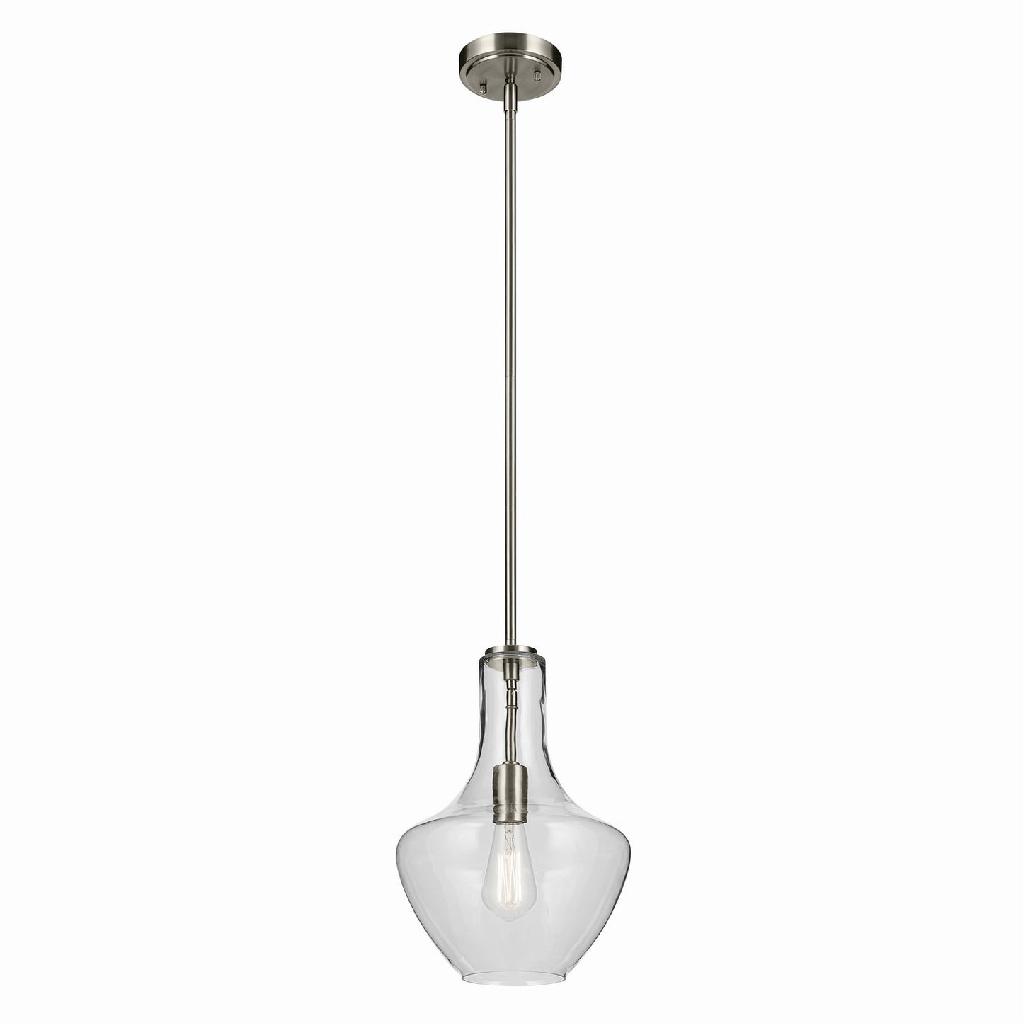 Everly One Light Pendant in Brushed Nickel