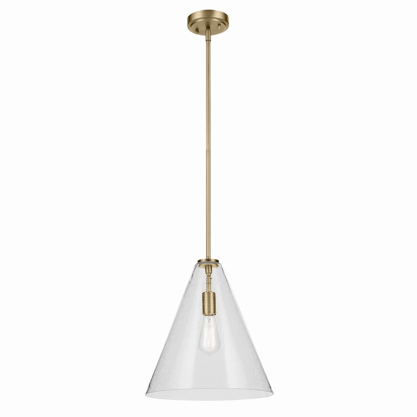 Everly One Light Pendant in Natural Brass