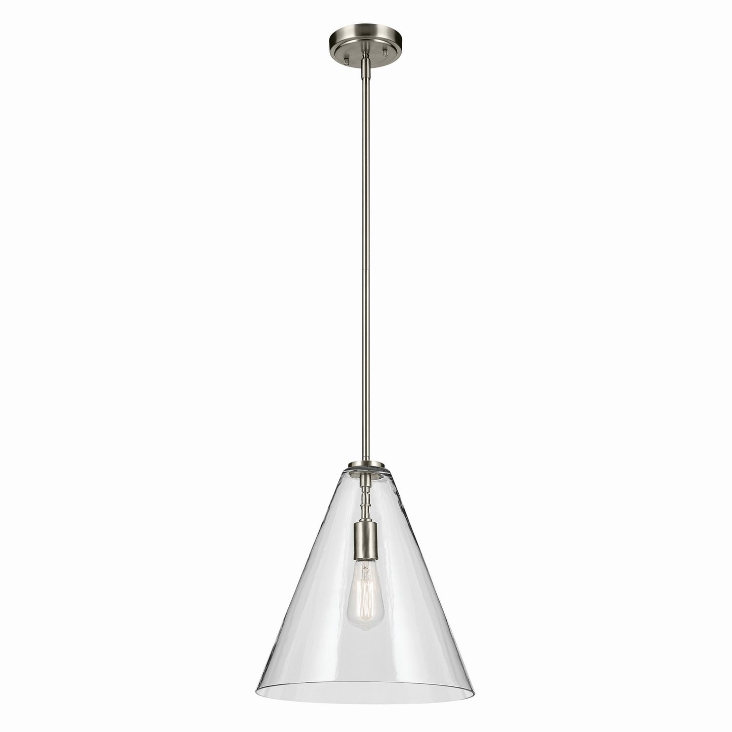 Everly One Light Pendant in Brushed Nickel