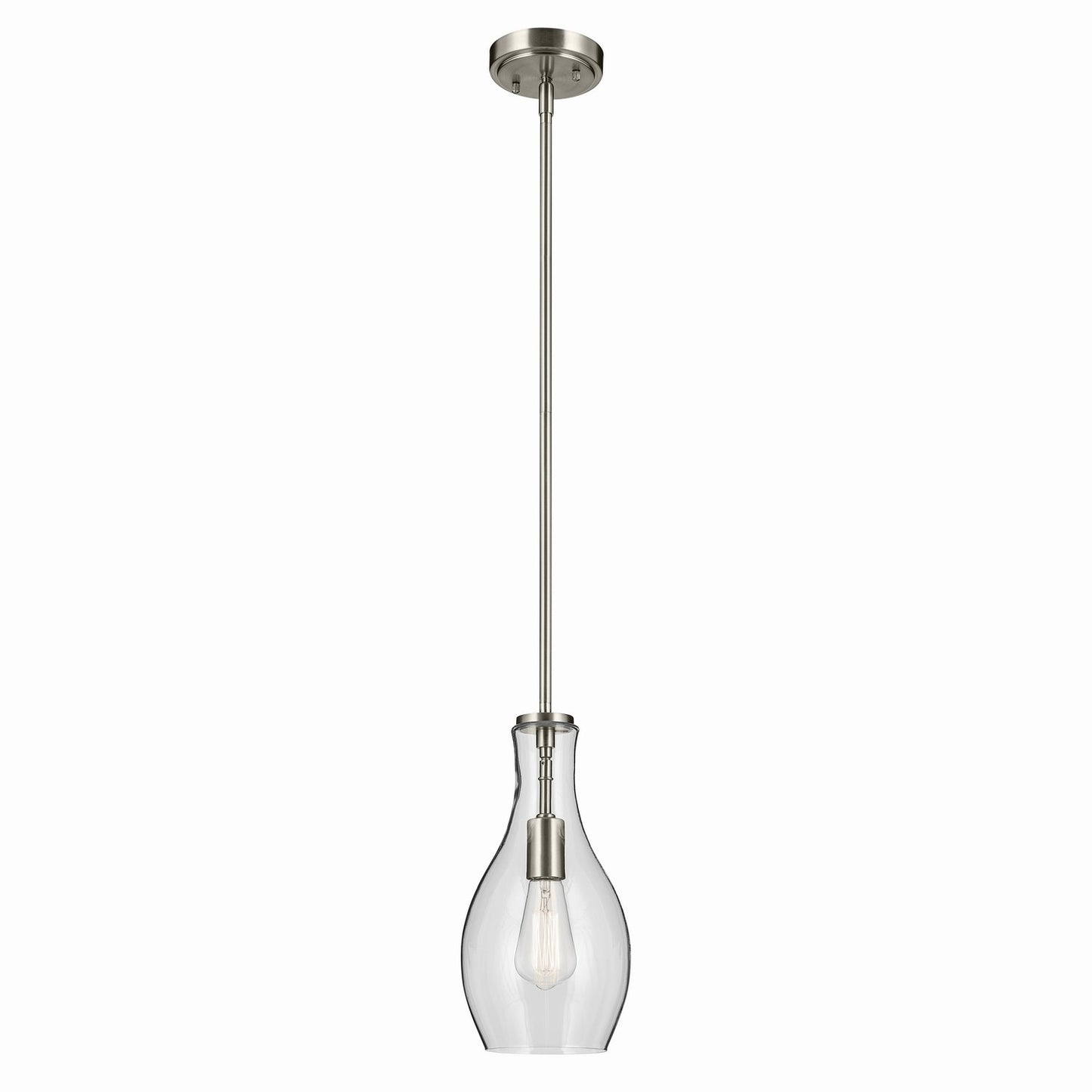 Everly One Light Pendant in Brushed Nickel