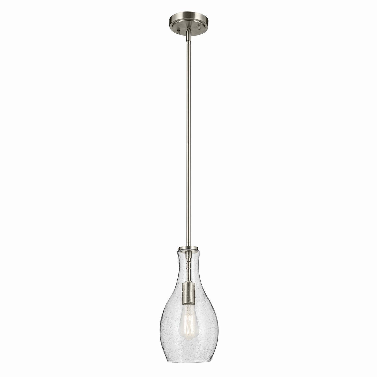 Everly One Light Pendant in Brushed Nickel