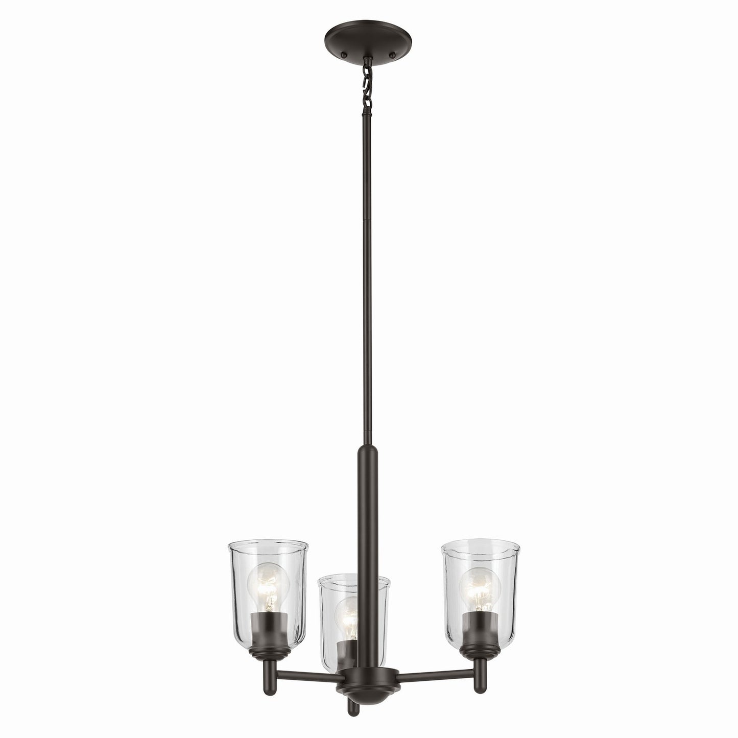Shailene Three Light Mini Chandelier in Olde Bronze