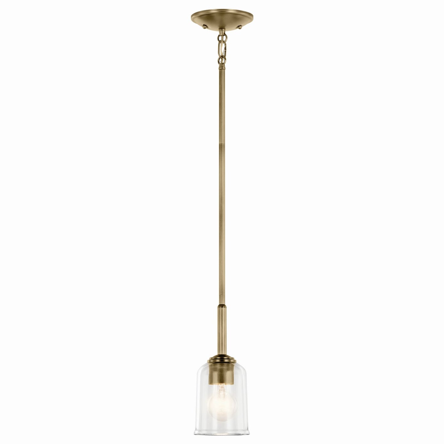Shailene One Light Mini Pendant in Natural Brass