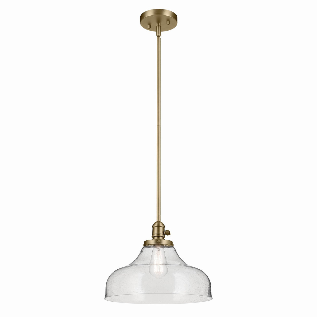 Avery One Light Pendant in Natural Brass
