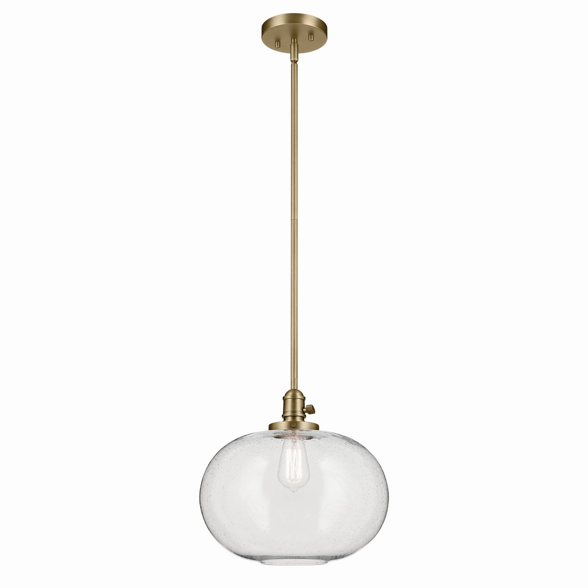 Avery One Light Pendant in Natural Brass