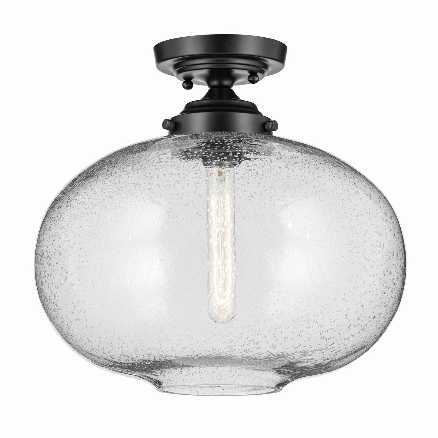 Avery One Light Semi Flush Mount in Black