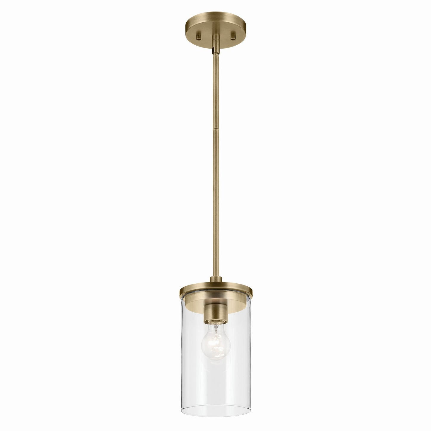 Crosby One Light Mini Pendant in Natural Brass
