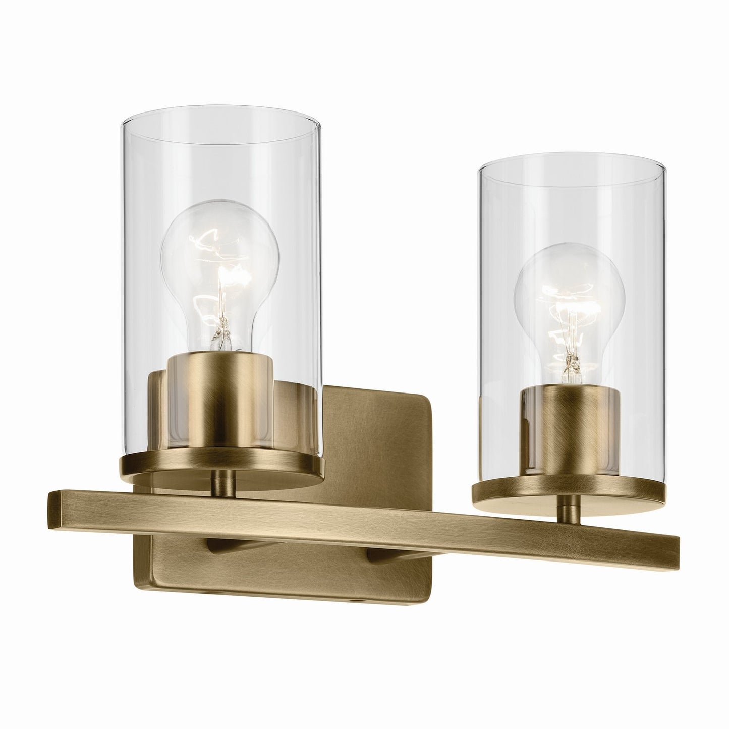 Crosby Two Light Bath in Natural Brass