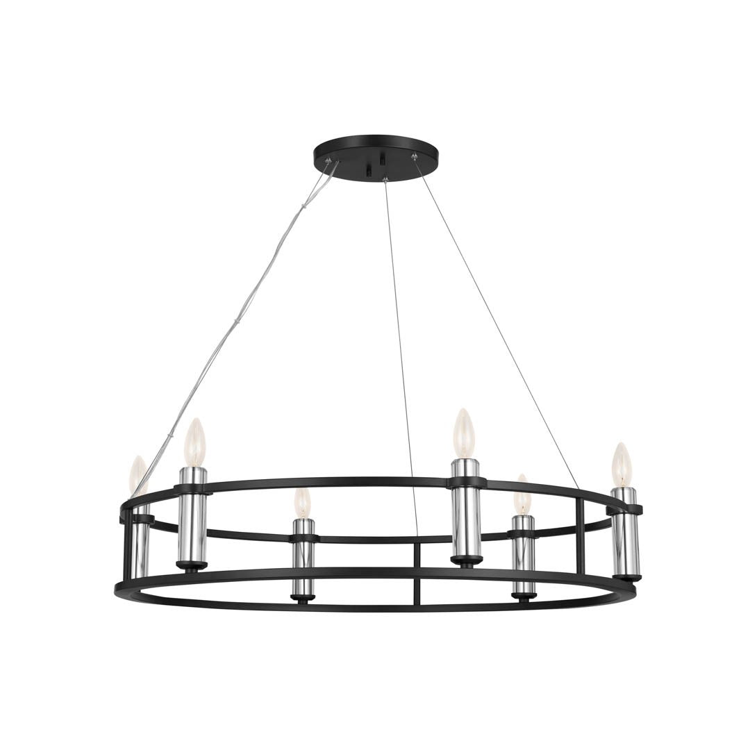 Rosalind Six Light Chandelier in Black