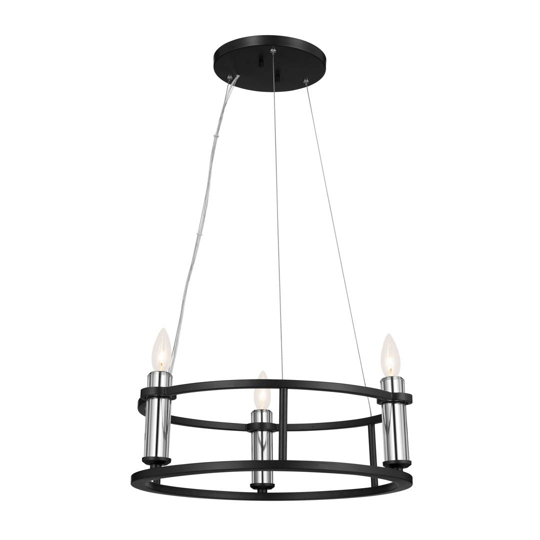 Rosalind Three Light Mini Chandelier in Black