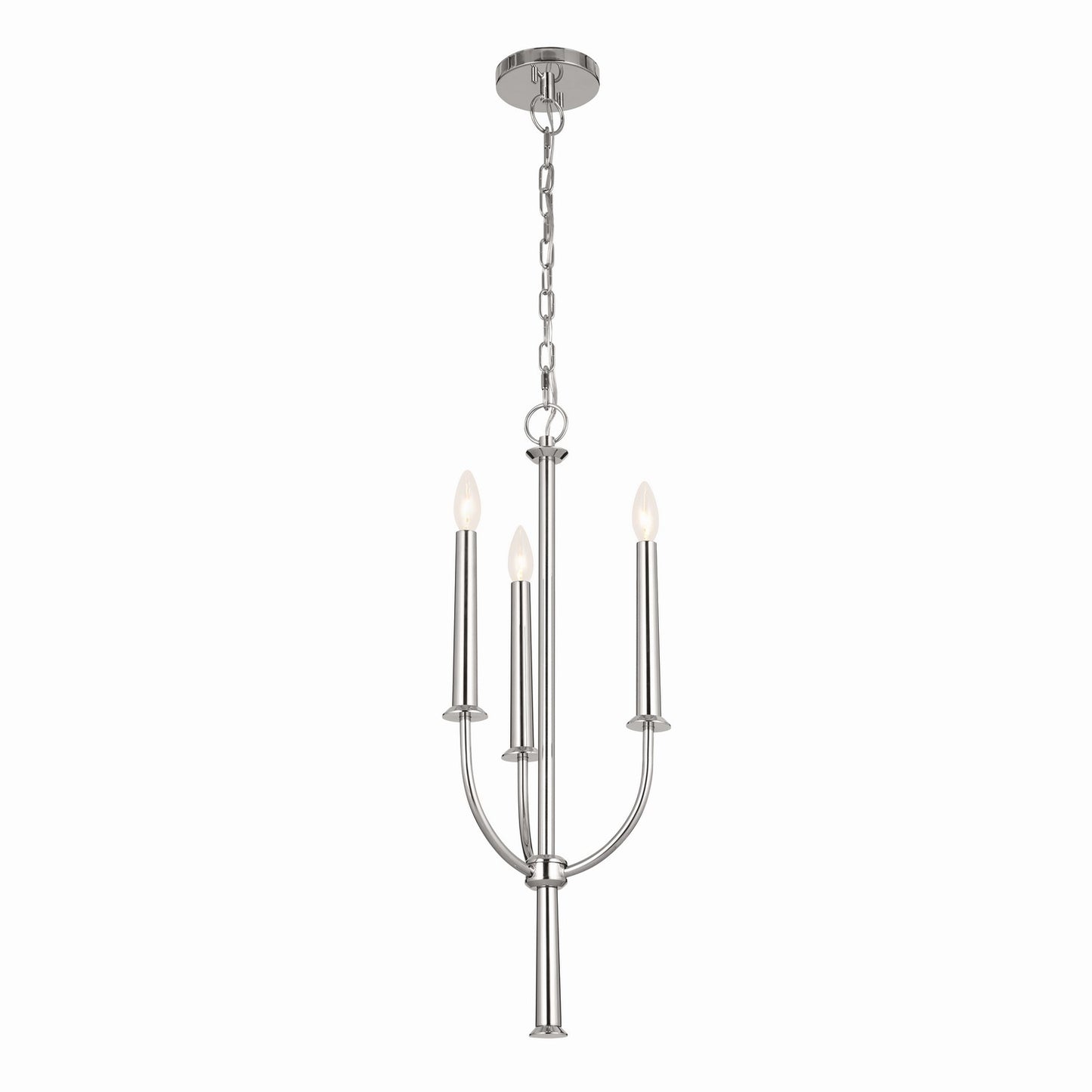 Florence Three Light Mini Chandelier in Polished Nickel