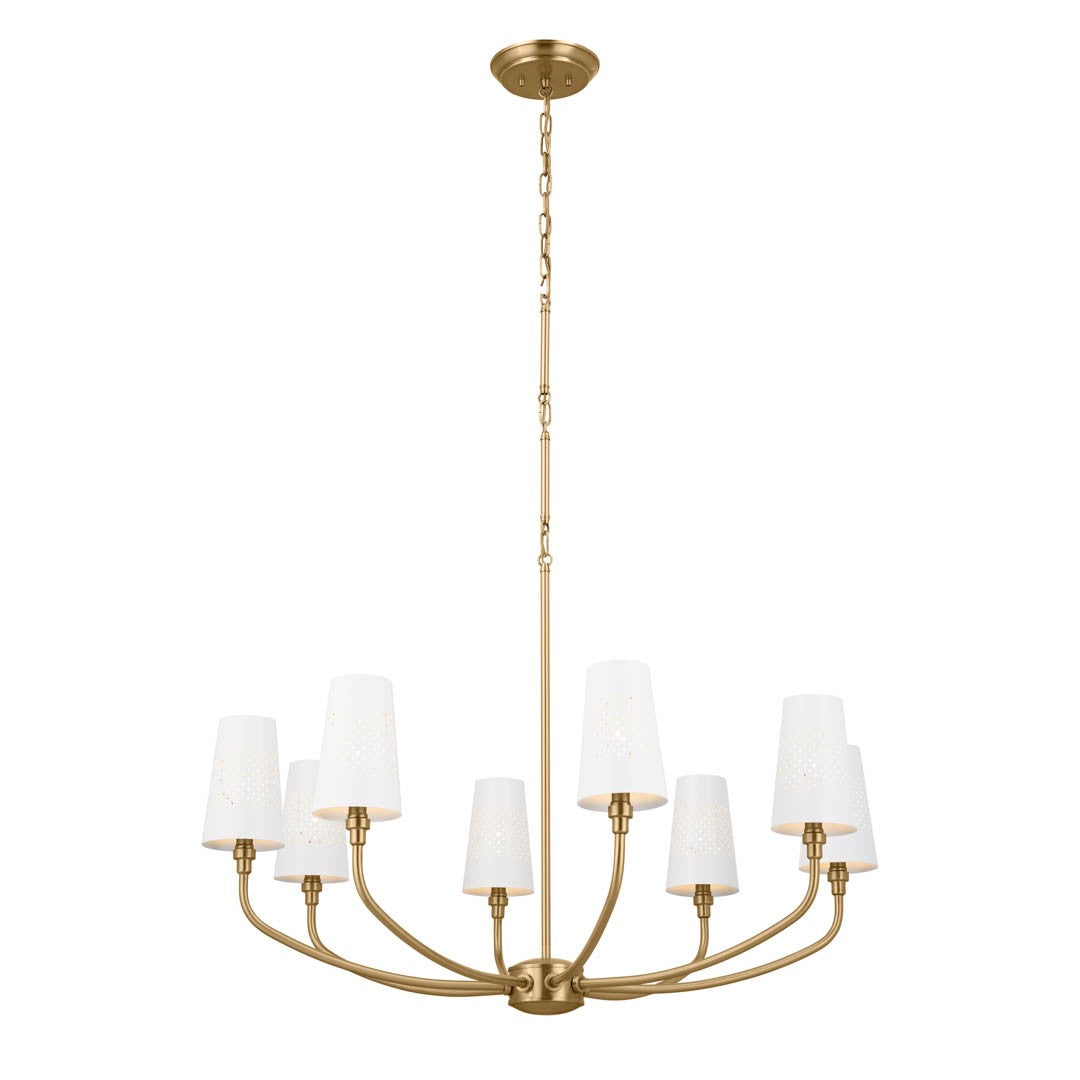 Adeena Eight Light Chandelier in Brushed Natural Brass