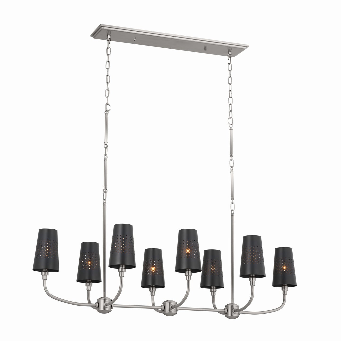 Adeena Eight Light Linear Chandelier in Classic Pewter