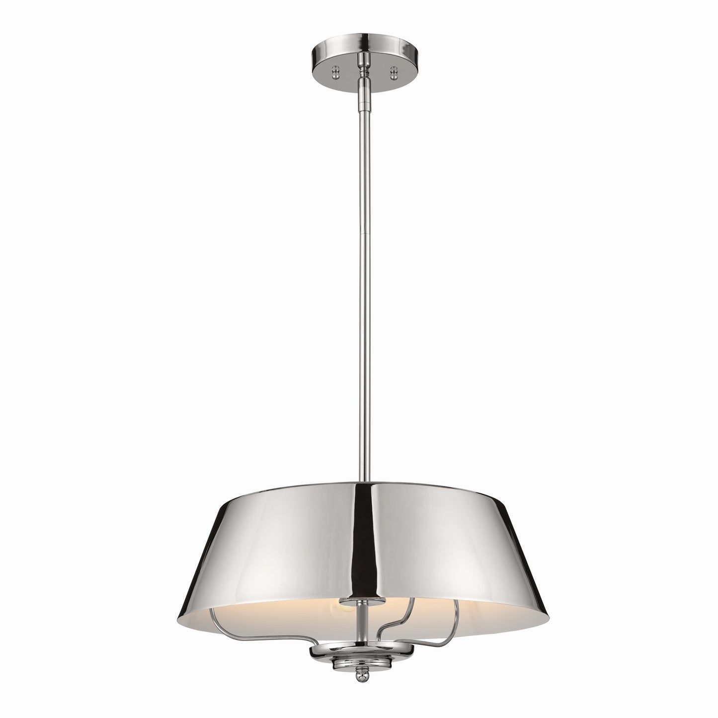 Luella Three Light Pendant/Semi Flush in Polished Nickel