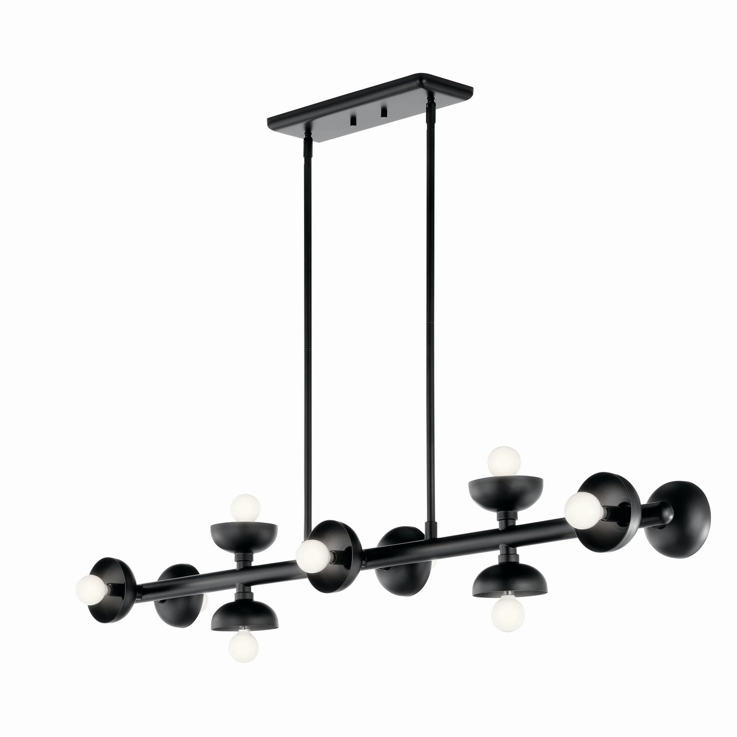 Palta Ten Light Linear Chandelier in Black