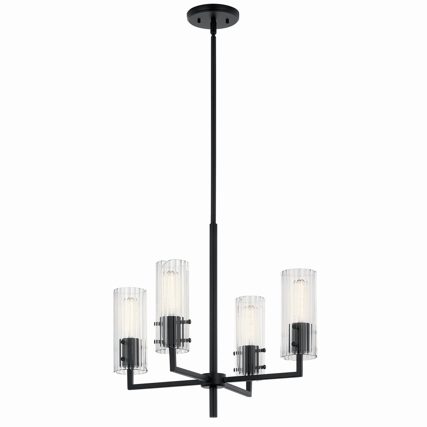 Velestino Four Light Chandelier in Black