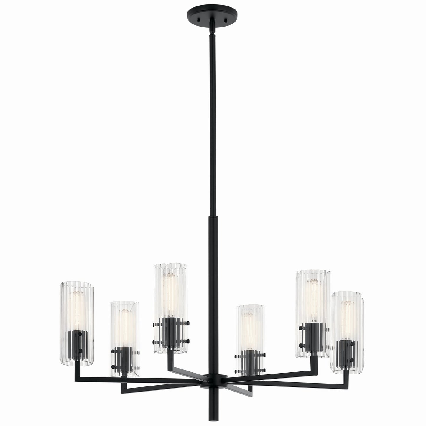 Velestino Six Light Chandelier in Black