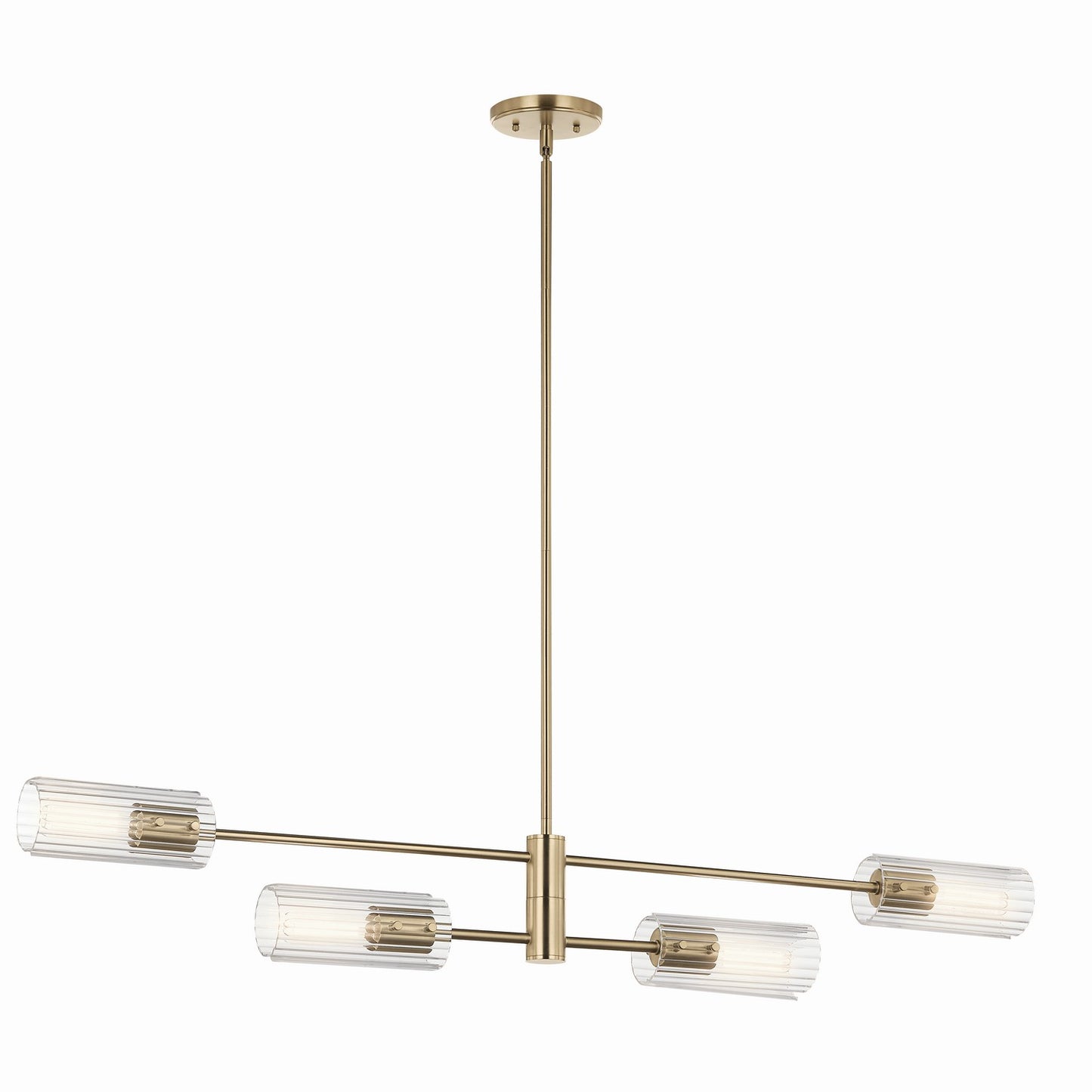 Velestino Four Light Linear Chandelier in Champagne Bronze