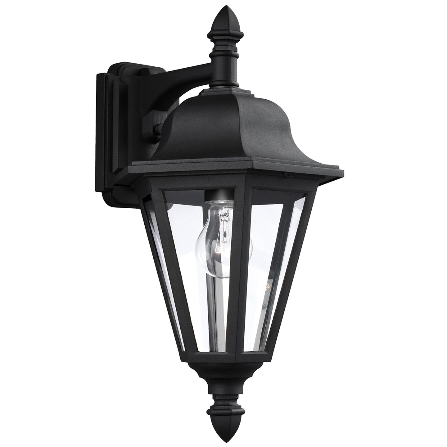 Brentwood One Light Outdoor Wall Lantern in Black