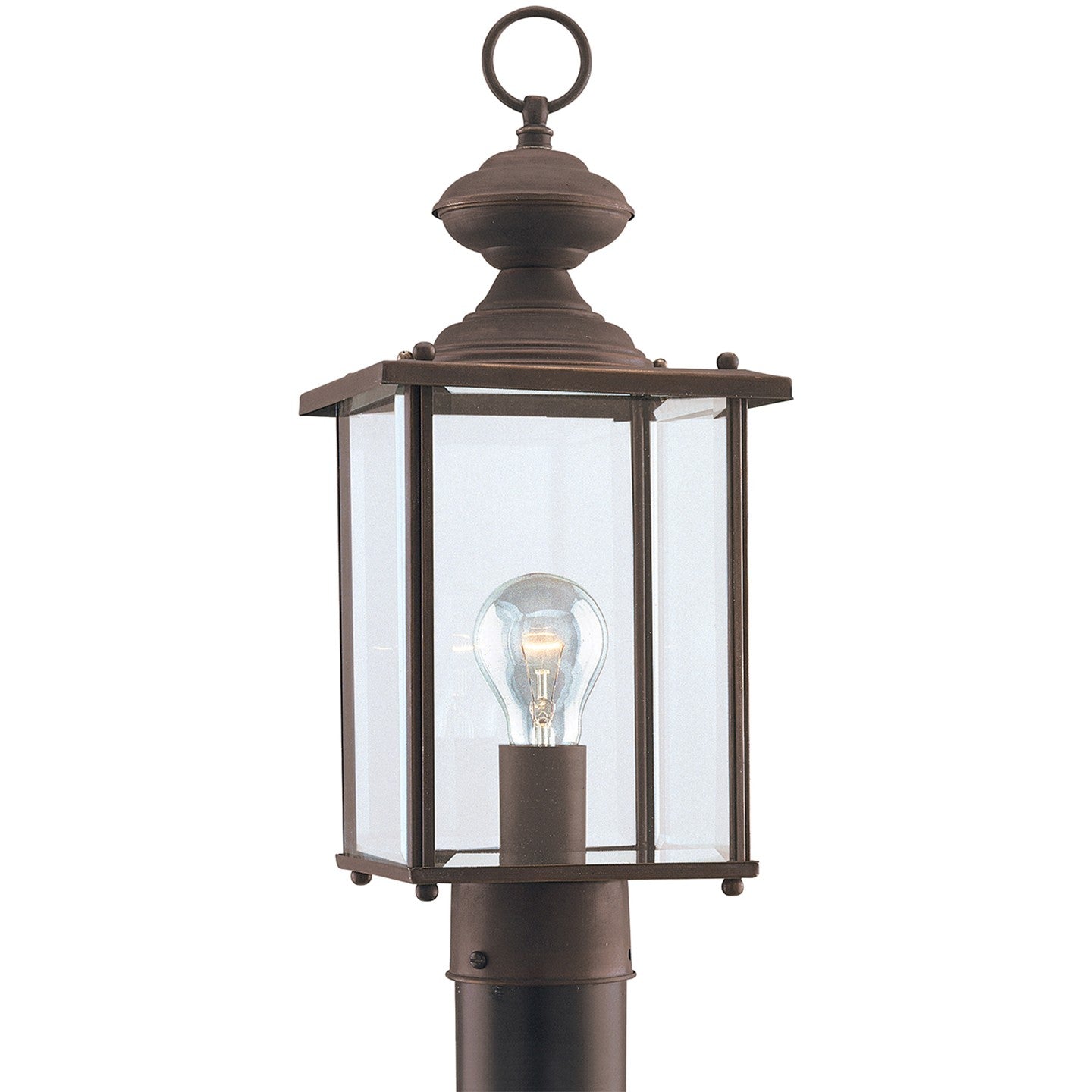Jamestowne One Light Outdoor Post Lantern in Antique Bronze