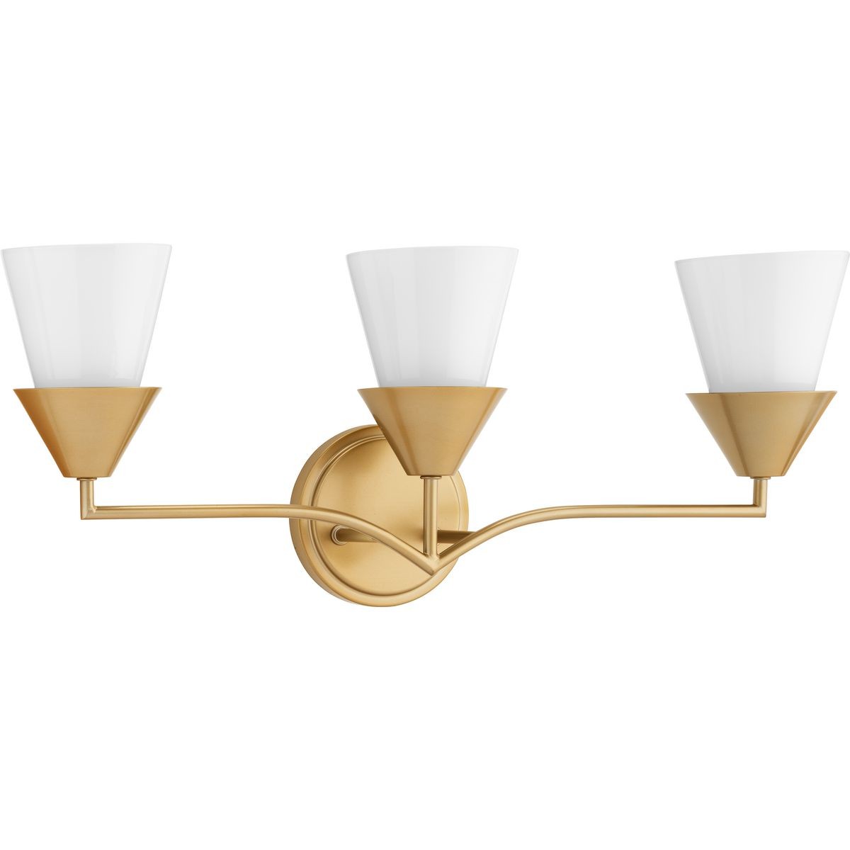Pinellas Three Light Bath in Soft Gold