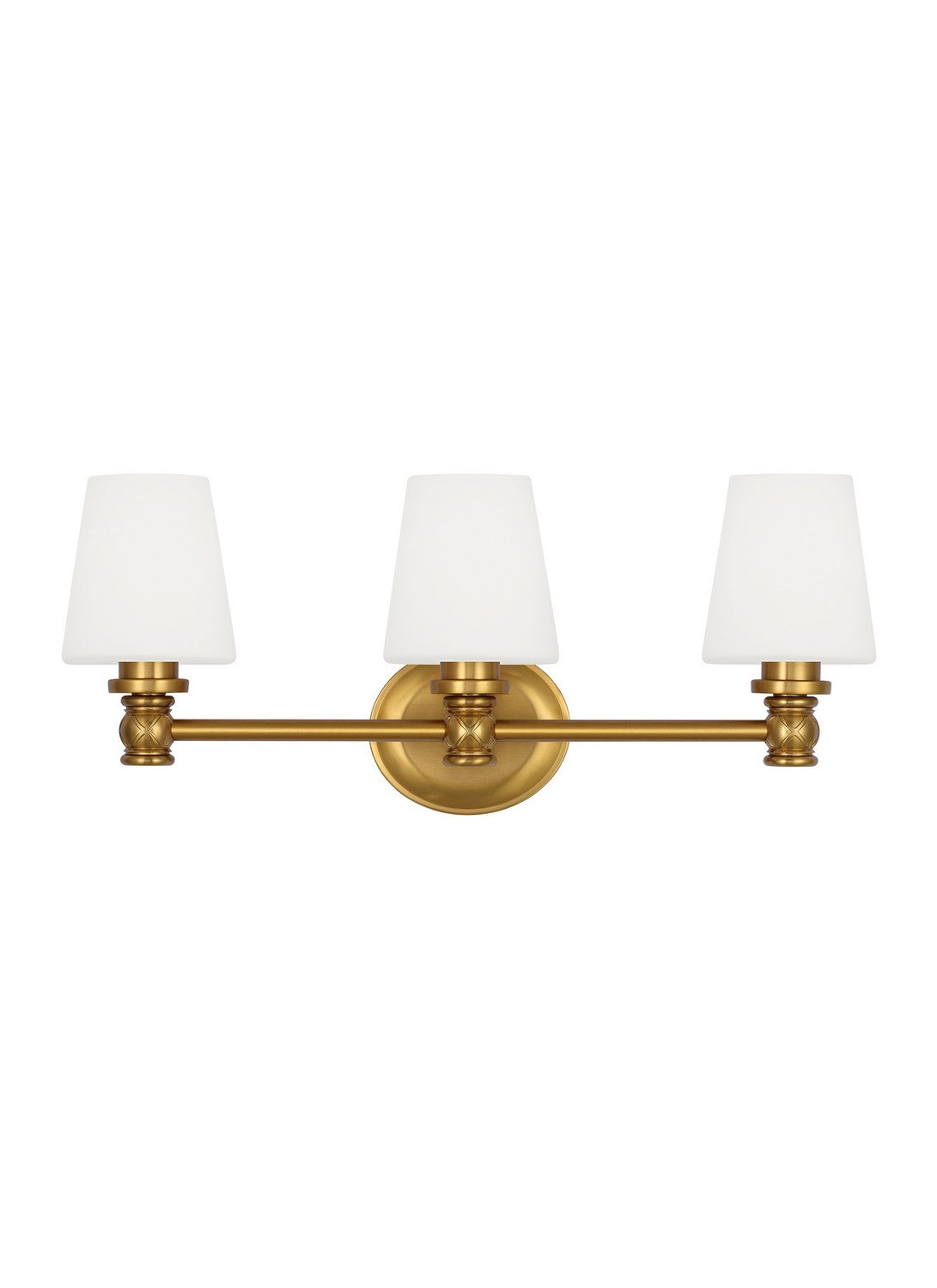 Xavierre Three Light Vanity in Burnished Brass