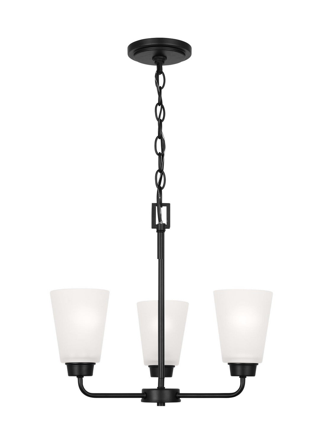 Kerrville Three Light Chandelier in Midnight Black