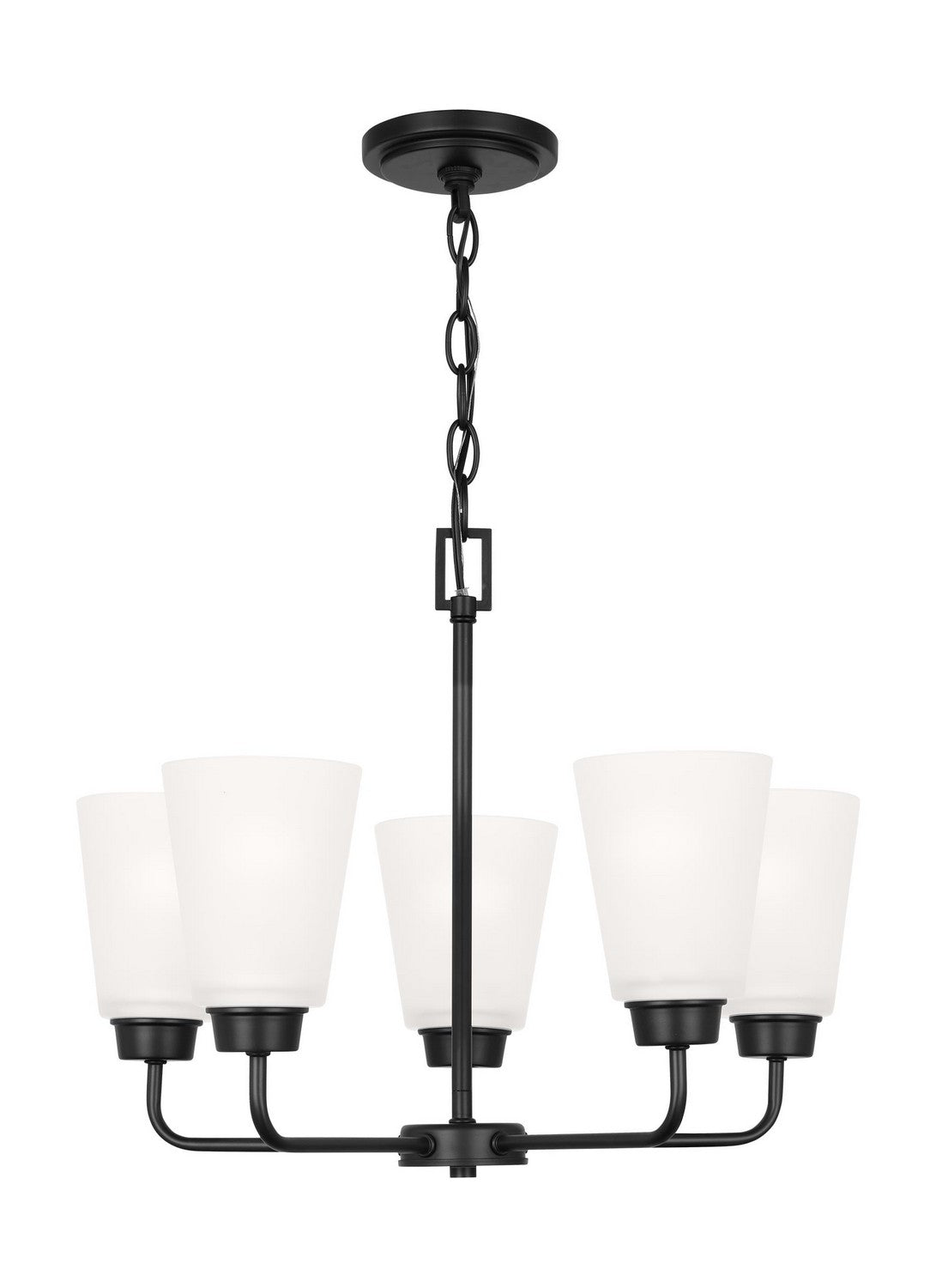 Kerrville Five Light Chandelier in Midnight Black