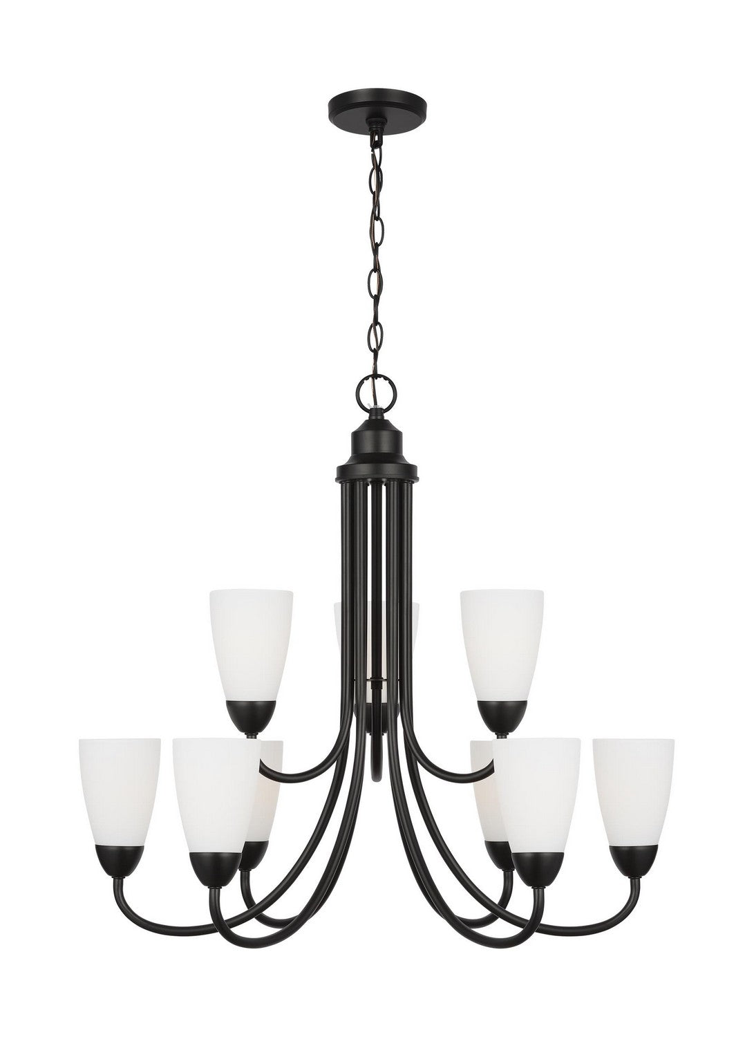 Seville Nine Light Chandelier in Midnight Black