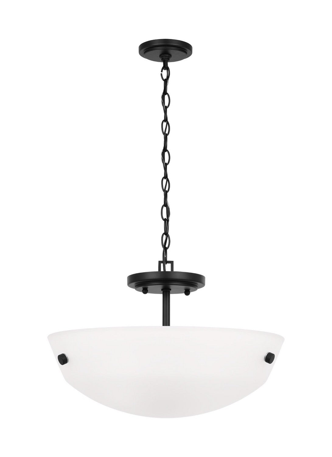 Kerrville Two Light Semi-Flush Convertible Pendant in Midnight Black
