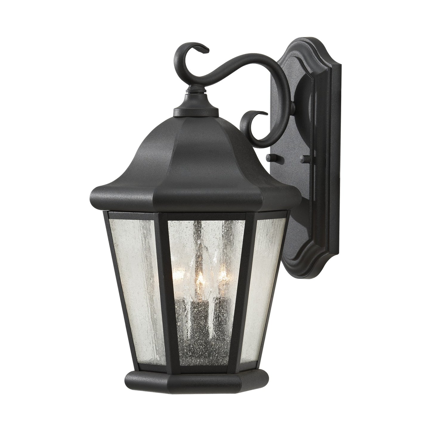 Martinsville Three Light Outdoor Wall Lantern in Black