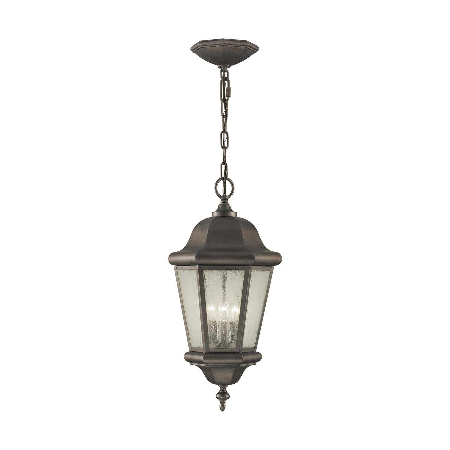 Martinsville Three Light Outdoor Pendant in Corinthian Bronze