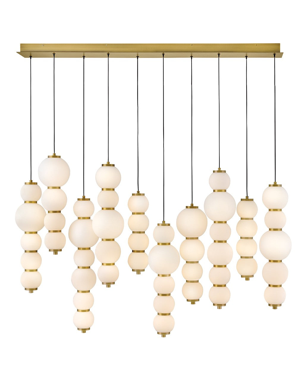 Trigo LED Linear Pendant in Lacquered Brass