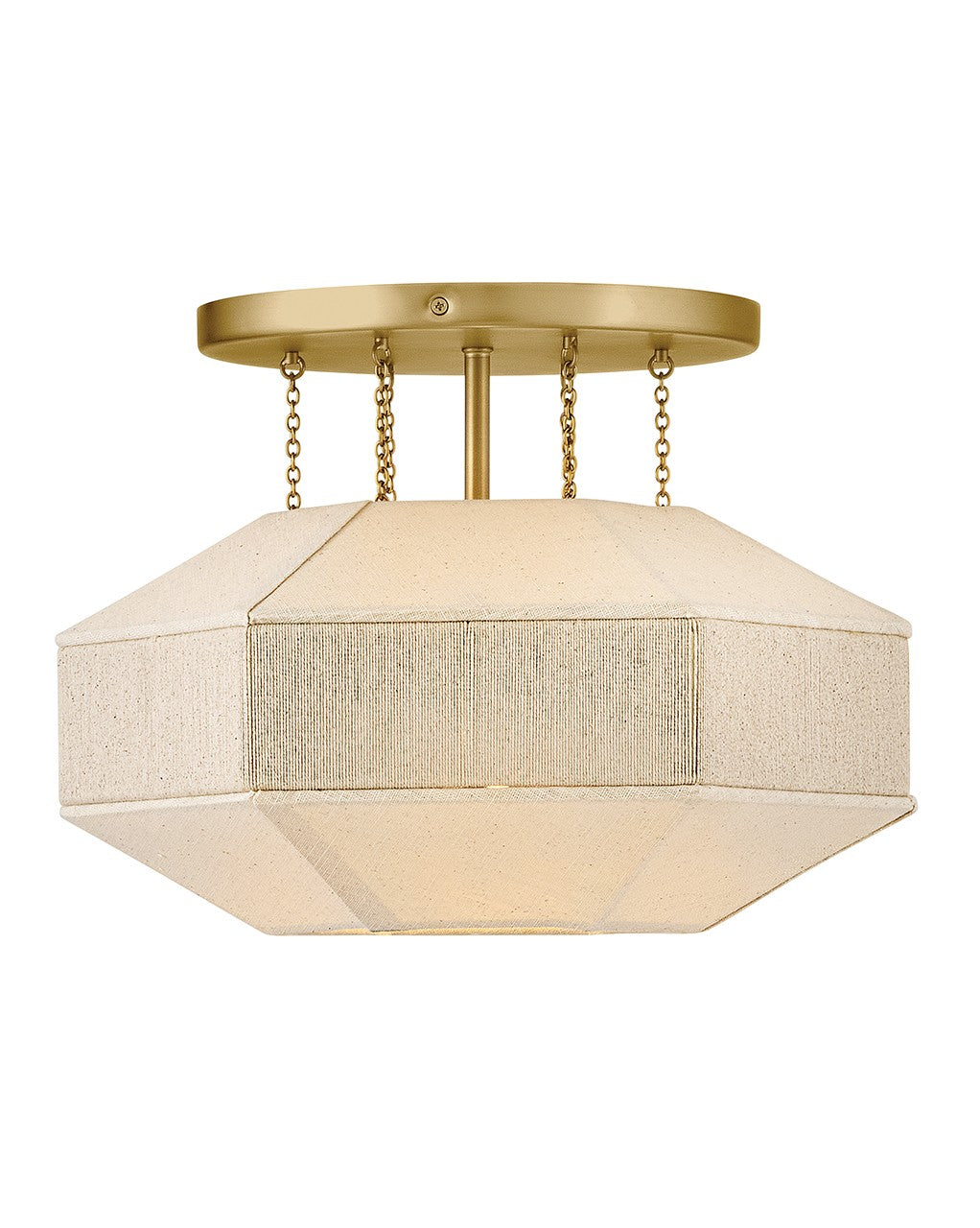 Lyla LED Semi-Flush Mount in Lacquered Brass