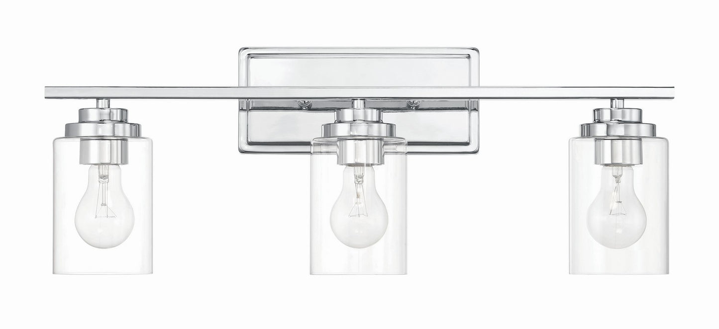 Clark Three Light Vanity in Chrome