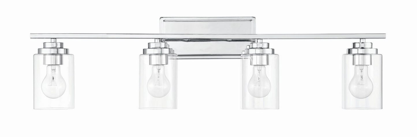 Clark Four Light Vanity in Chrome