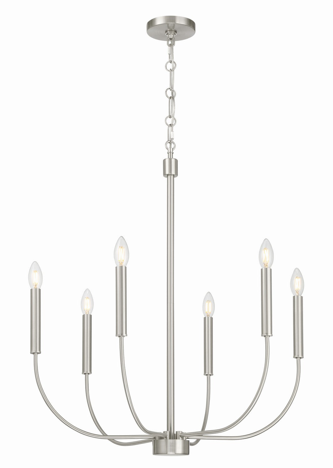 Traci Six Light Chandelier in Brushed Polished Nickel