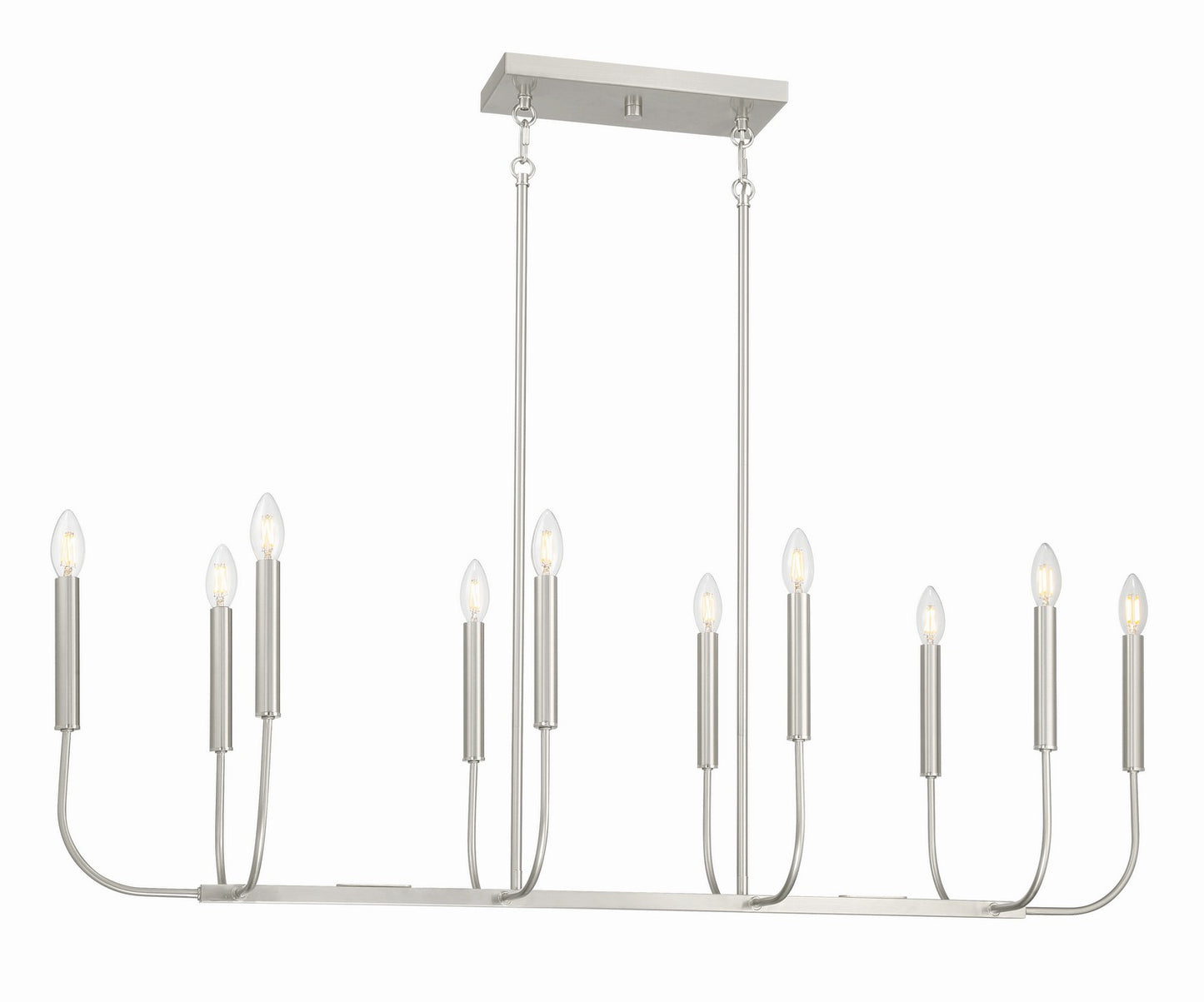 Traci Ten Light Island Pendant in Brushed Polished Nickel