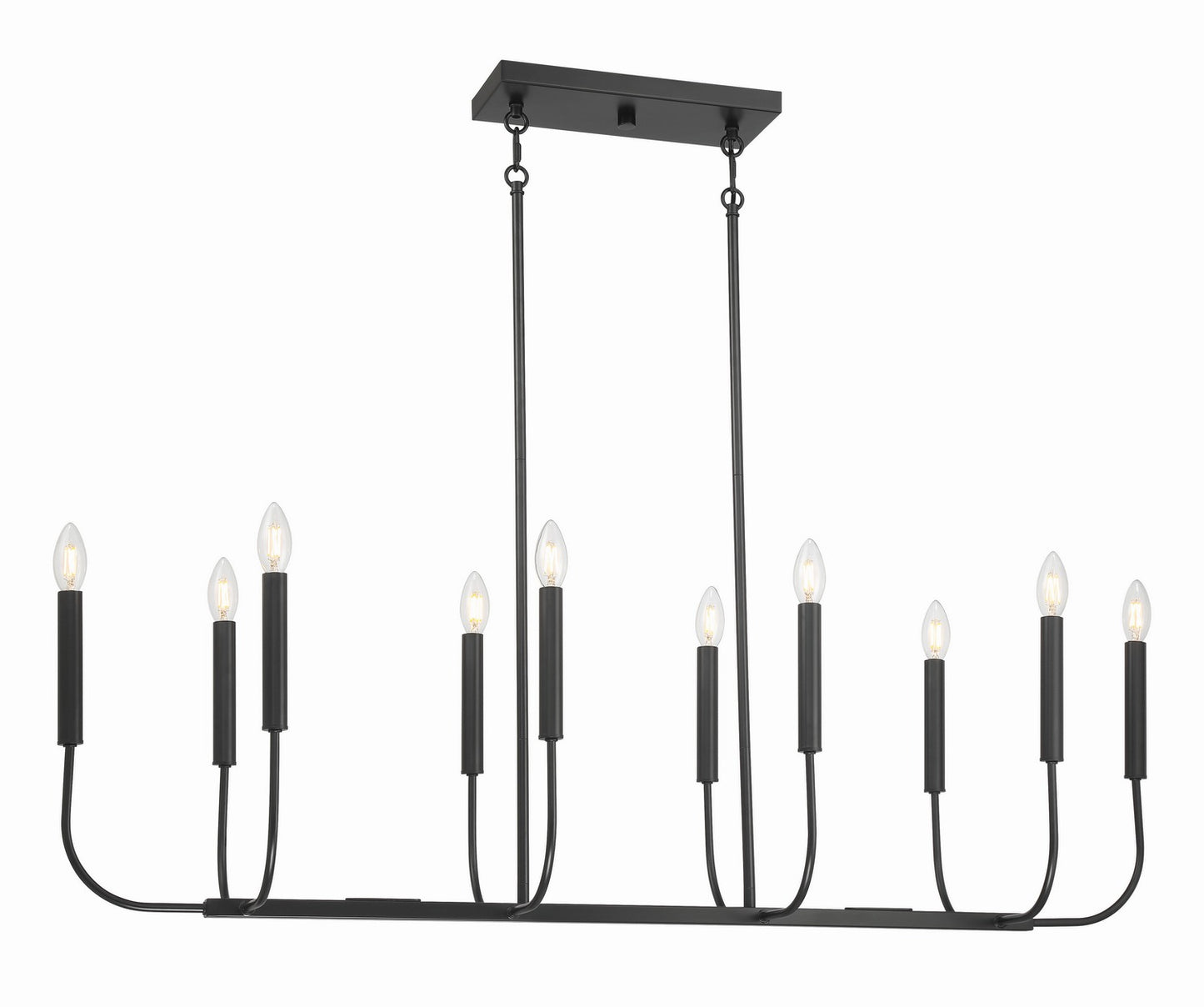 Traci Ten Light Island Pendant in Flat Black