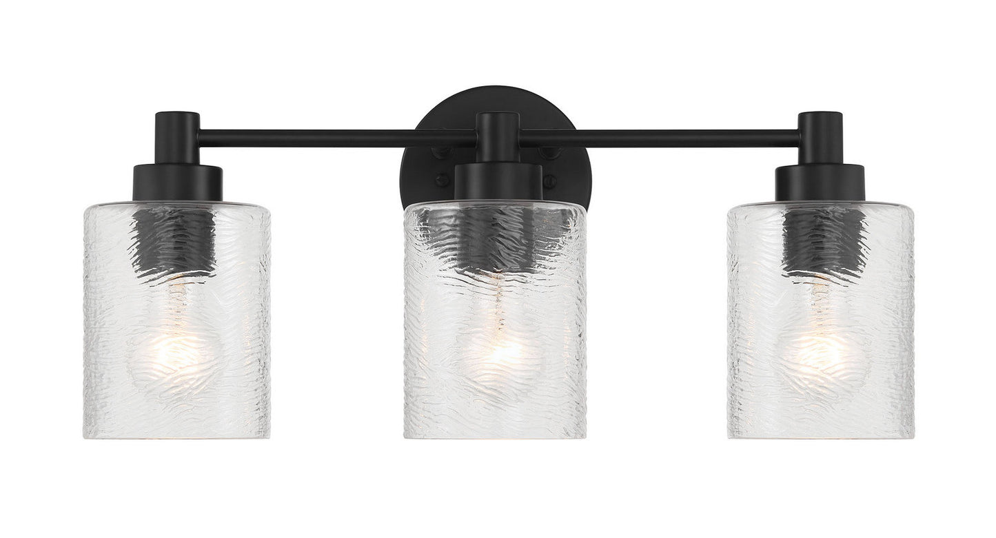 Lyndsey Three Light Vanity in Flat Black
