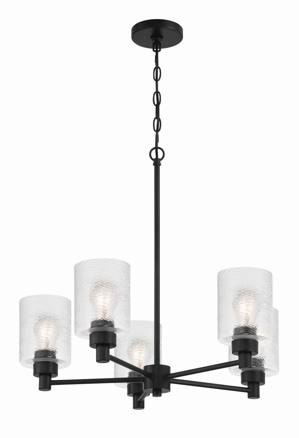 Lyndsey Five Light Chandelier in Flat Black