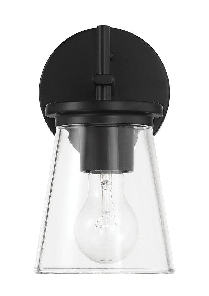 Connell One Light Wall Sconce in Flat Black