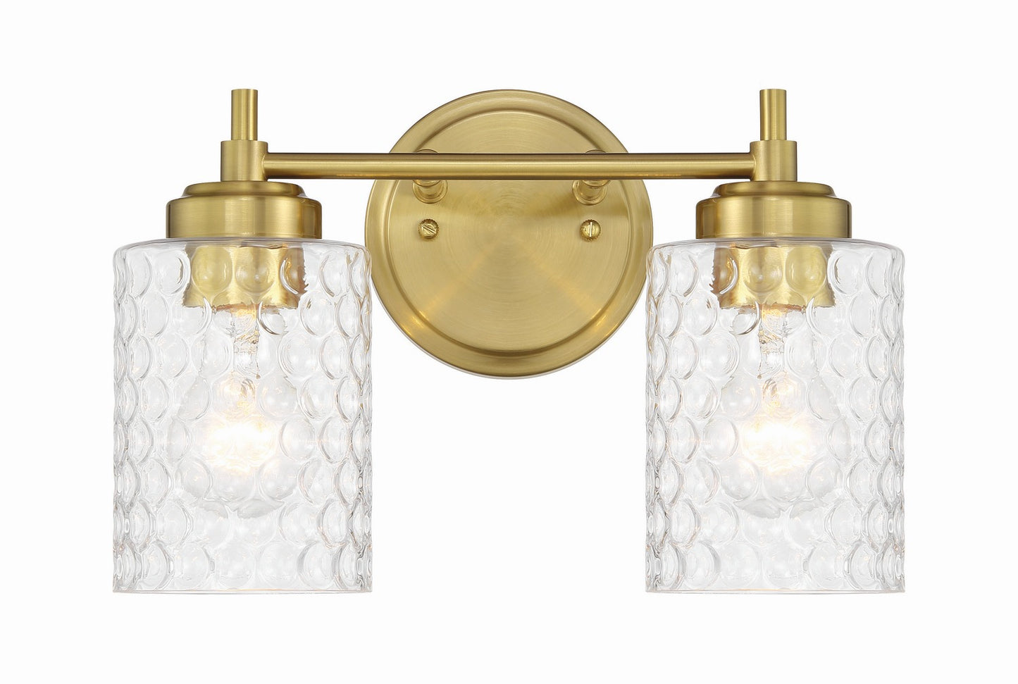 Claire Two Light Vanity in Satin Brass